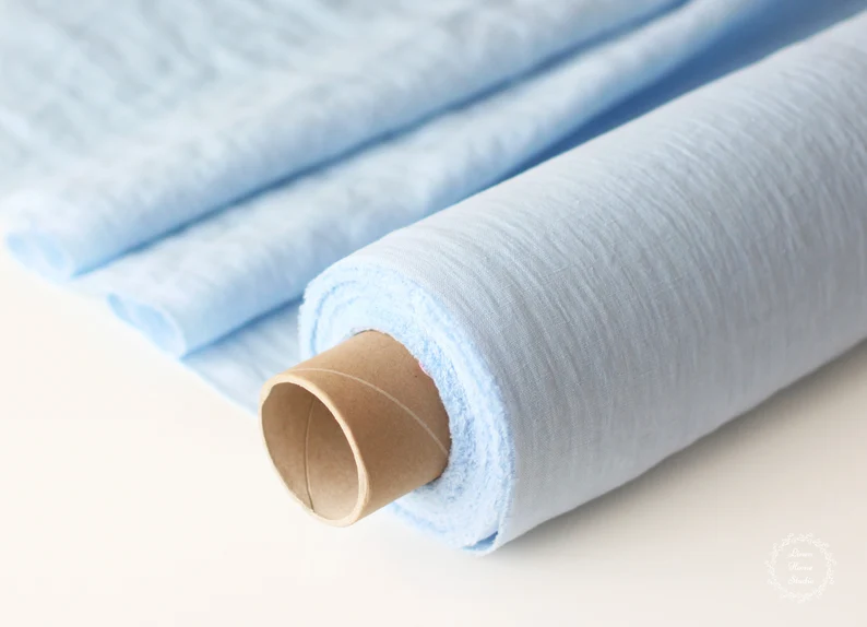 Sky Blue Color Linen Roll on Cardboard