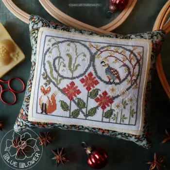 Seasons of the Heart Stitched Pattern on a Pillow