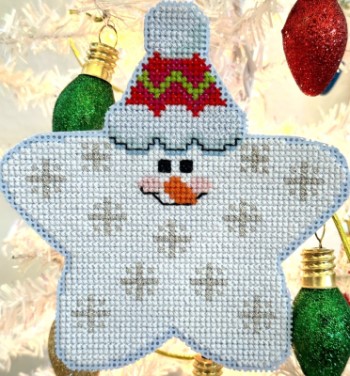 A Stitched Star as Christmas Ornament