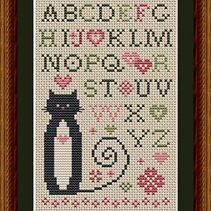 Heart Alphabet Cat