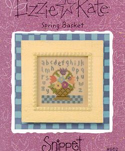 Cross stitch spring basket sampler with alphabet