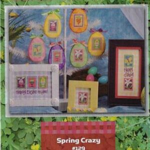 Easter egg ornaments and framed spring cross-stitch